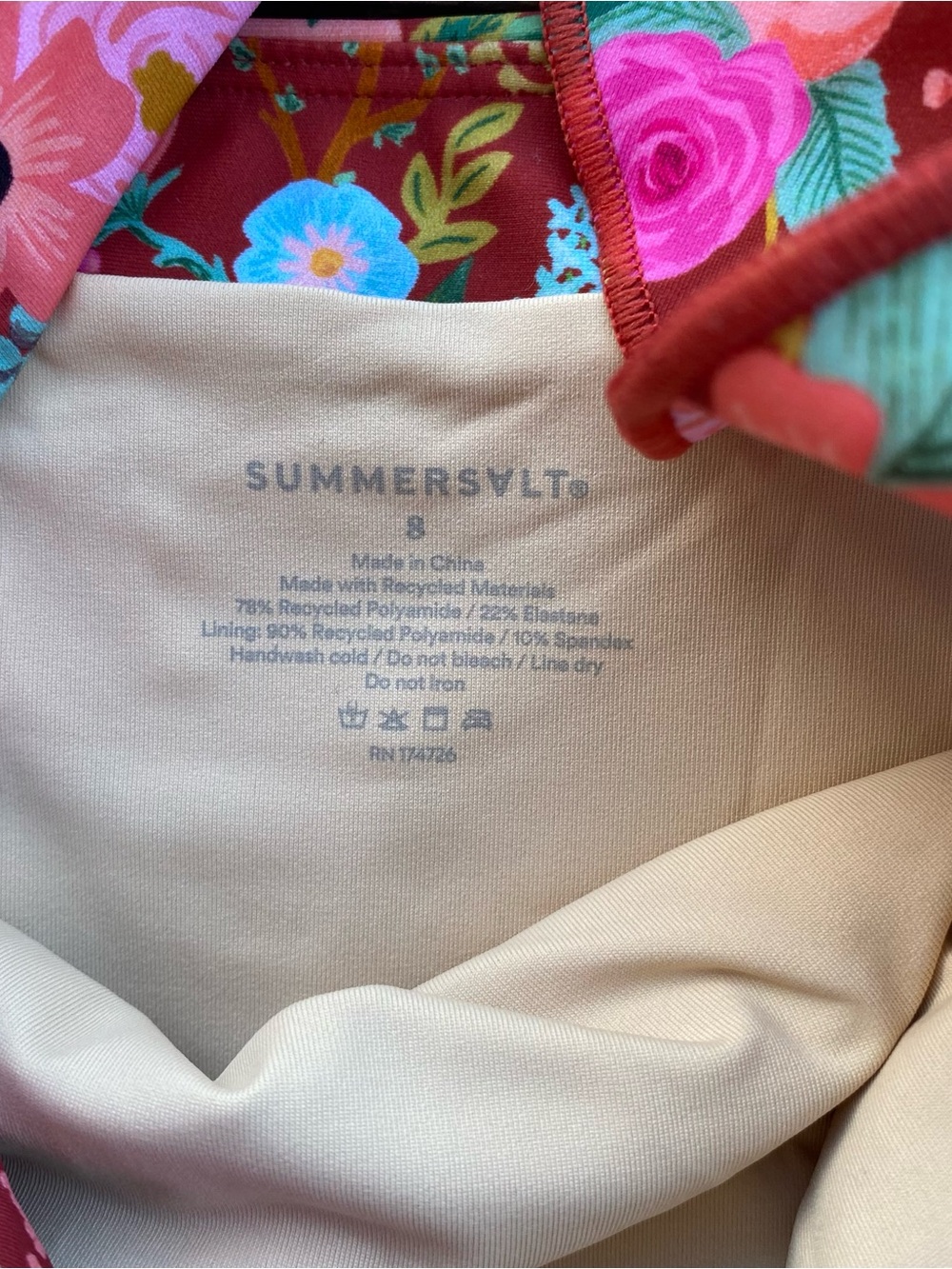 Summersalt backflip floral one piece swim suitn garden party rust - Picture 5 of 8
